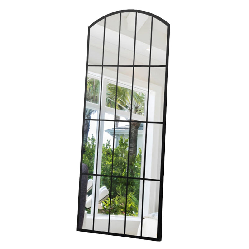 Decorative Garden Wall Mirror - Cast Iron/Metal - L2 x W75 x H170 cm - Black - InStock