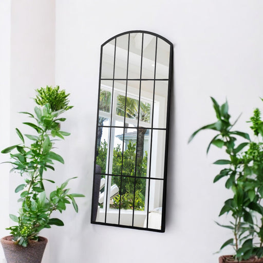 Decorative Garden Wall Mirror - Cast Iron/Metal - L2 x W75 x H170 cm - Black - InStock
