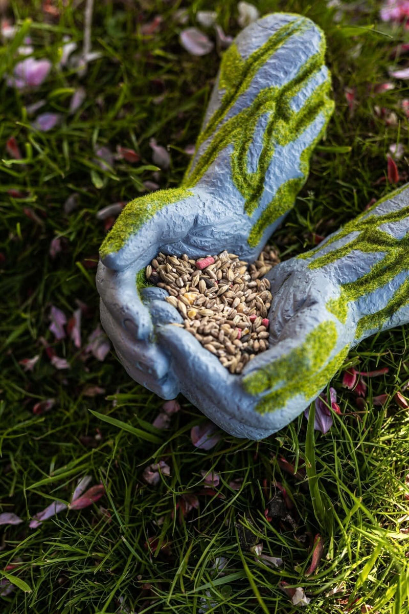Resin Open Hands Bird Feeder