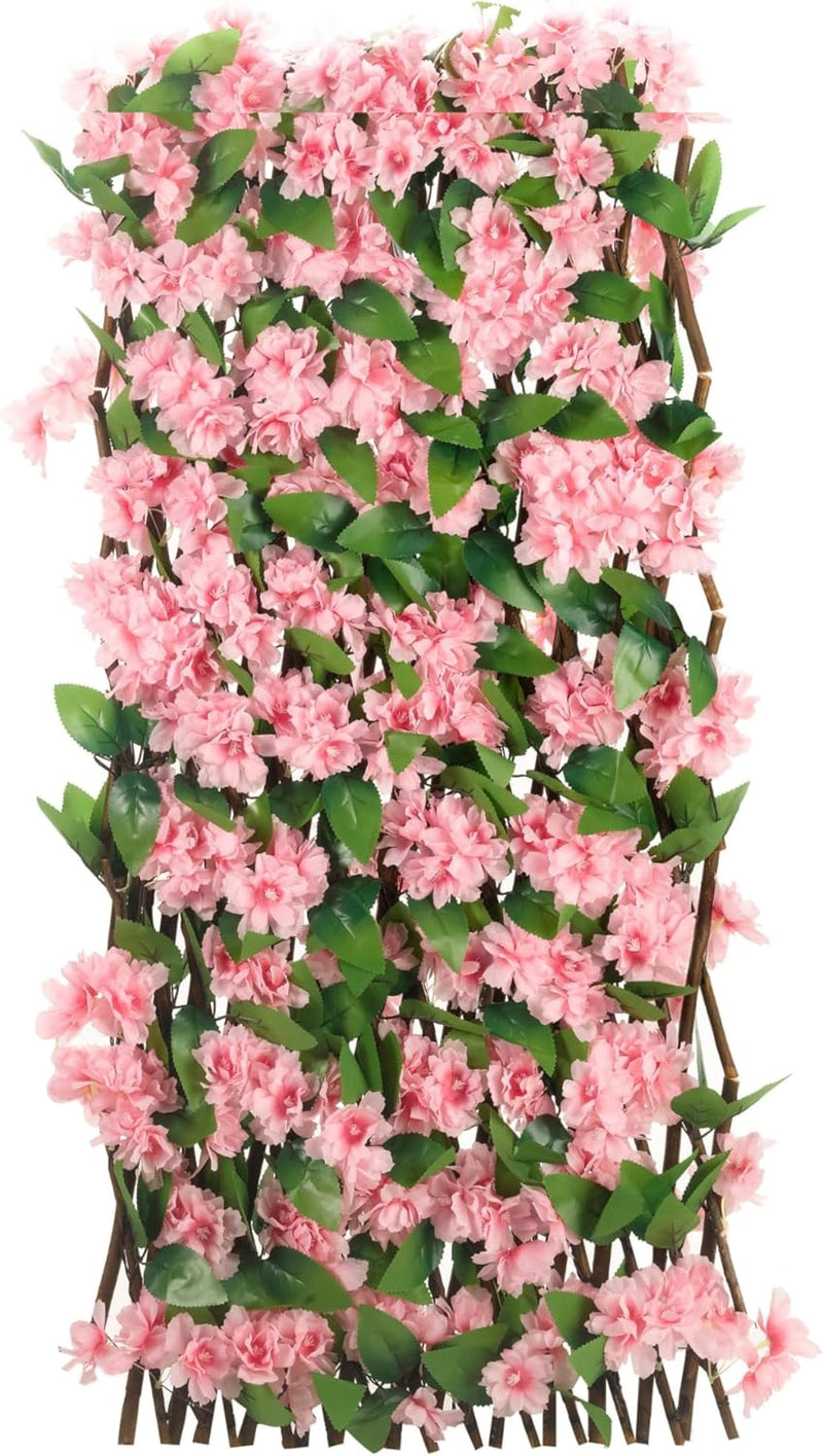 Expandable Faux Pink Blossom Trellis