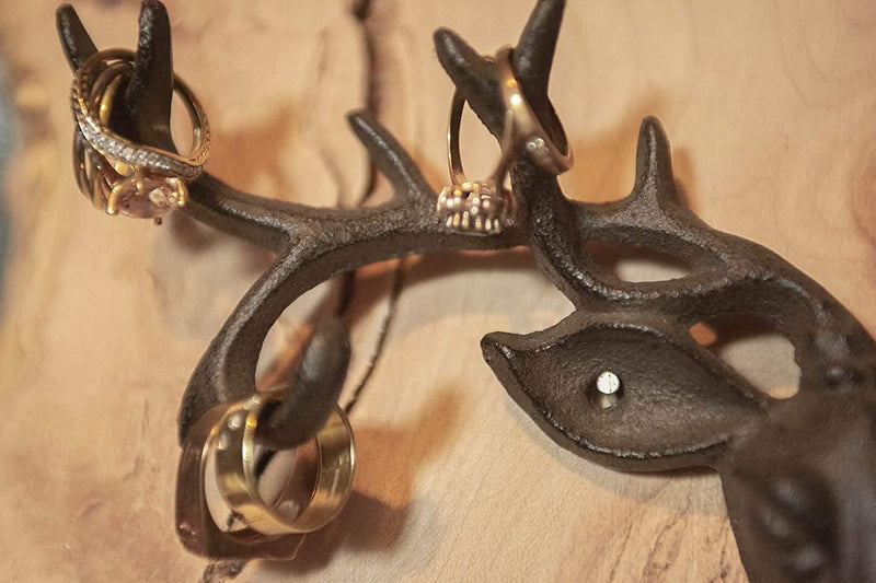 Cast Iron Stag Head Wall Hooks Deer Coat and Key Holder