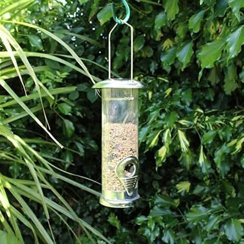 Deluxe Small Bird Seed Feeder Stainless Steel Hanging Design