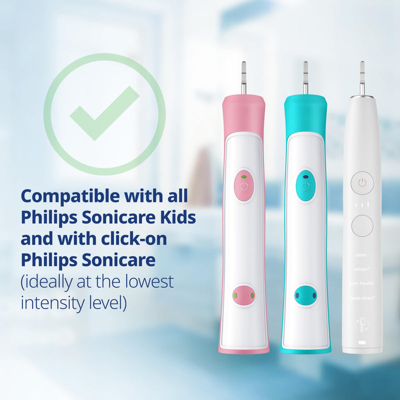 Demirdental Kids Mini Toothbrush Heads – Philips Sonicare Compatible (Ages 3-6) – Red