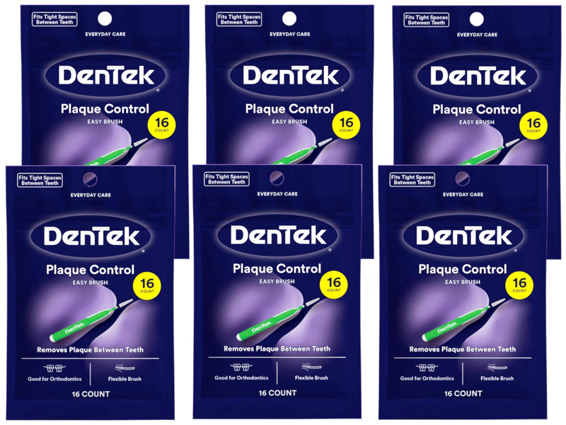 Dentek Easy Brush Cleaners - Extra Tight Spaces, 16 Count (6 Pack)