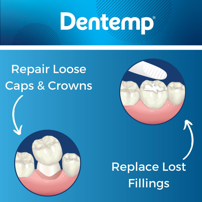 Dentemp Maximum Strength Loose Cap & Lost Filling Repair – Dental Repair Kit (Pack of 3)