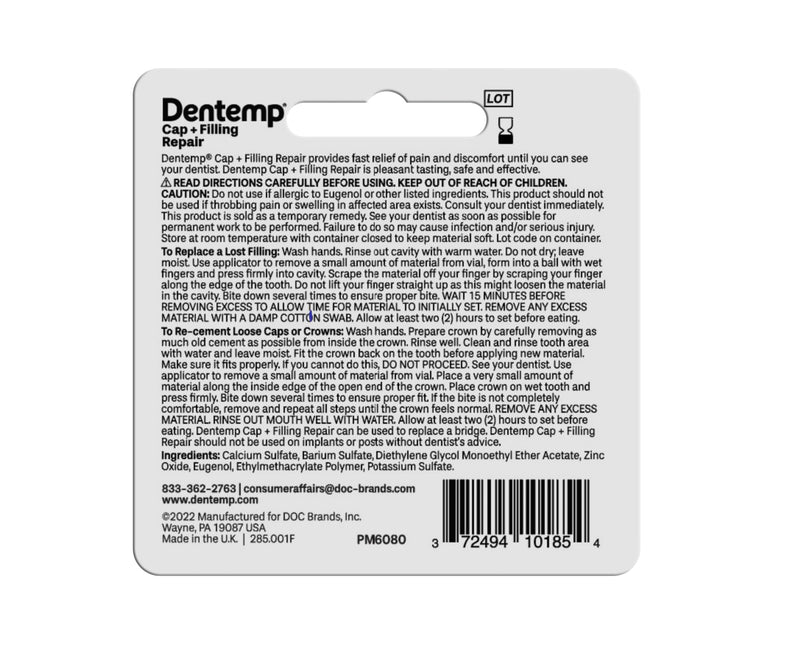 Dentemp Maximum Strength Loose Cap & Lost Filling Repair – Dental Repair Kit (Pack of 3)