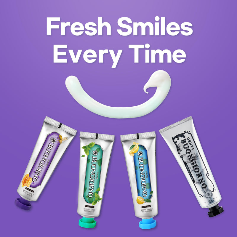 DENTI BUONGIORNO Gum Care Toothpaste – 3 Pack (Honey Mint) | Natural Fluoride, Paraben & SLS Free