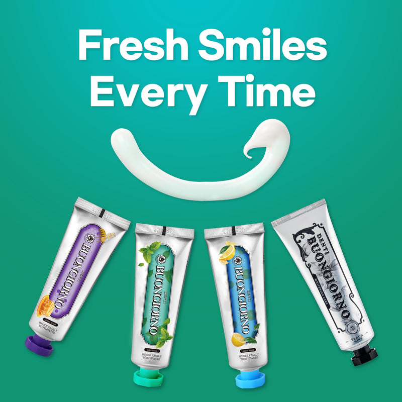 DENTI BUONGIORNO Original Toothpaste 3 Pack – Herbal Mint, Natural Fluoride (Korean)
