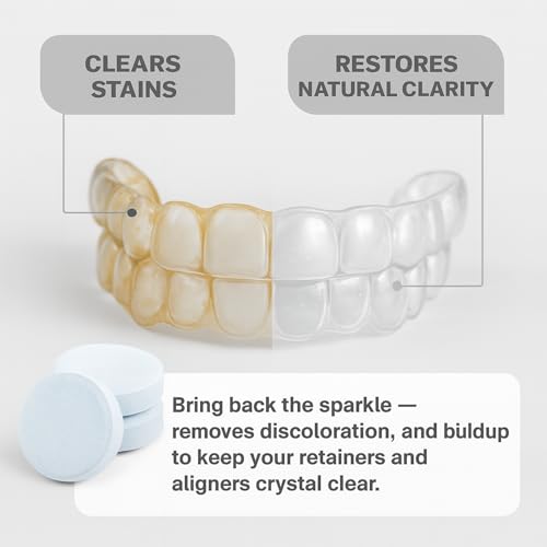 DENTRA DENTAL 120-Count Retainer Cleaner Tablets - Mint for Aligners & Mouth Guards