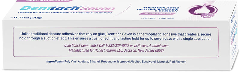 Denttach Thermoplastic Denture Adhesive – 7-Day Comfort, Zinc-Free (Pack of 2)