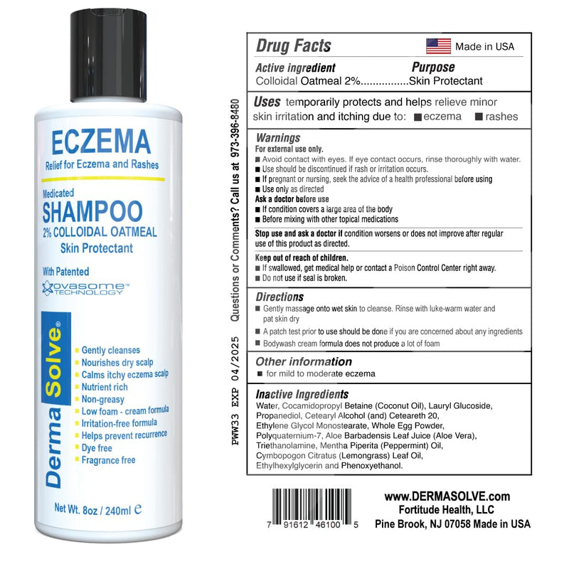 Dermasolve Eczema Shampoo & Conditioner Combo Pack – Steroid-Free for Kids & Adults
