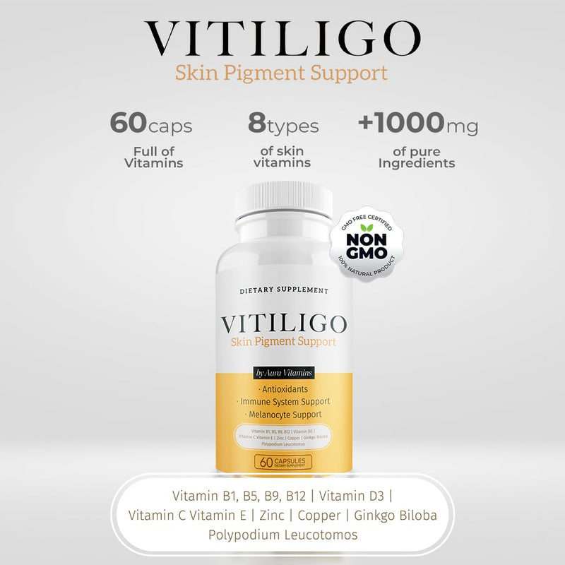 Dermawonder Vitiligo Capsules 60 Count - Support Pigmentation & Reduce White Spots