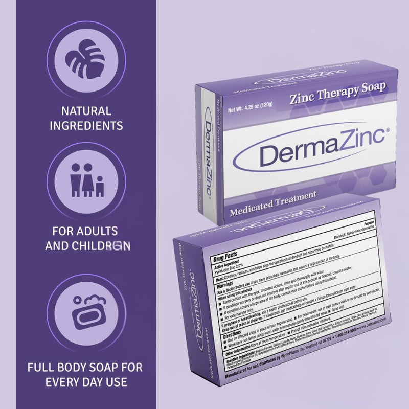 DermaZinc Therapy Soap – Zinc Soap for Skin Conditions | Full-Body Relief (Pack of 6)