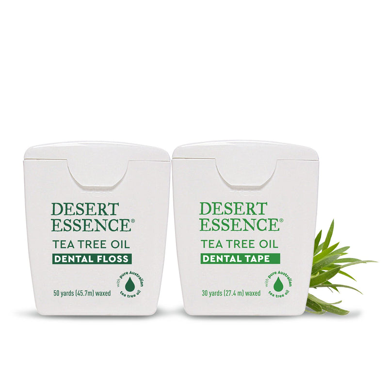 Desert Essence Tea Tree Oil Dental Floss Tape - 30 Yards, Pack of 2