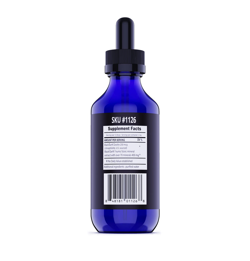 Black Earth Zeolite with Humic Fulvic Acids & Trace Minerals – 4 Fl Oz Drops for Detox, Gut Health & Immune Support | THE FOOD MOVEMENT CO.