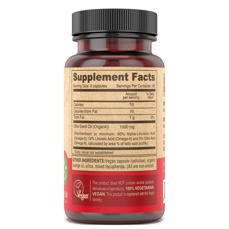DEVA Chia Seed Oil – Vegan, Cold-Pressed, Omega-3, 90 Capsules (2-Pack)