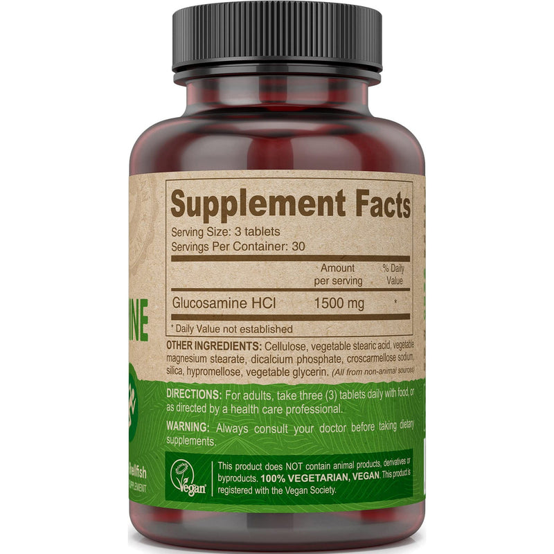 DEVA Vegan Glucosamine Tablets – 90-Count Bottle | 100% Vegan, Non-GMO