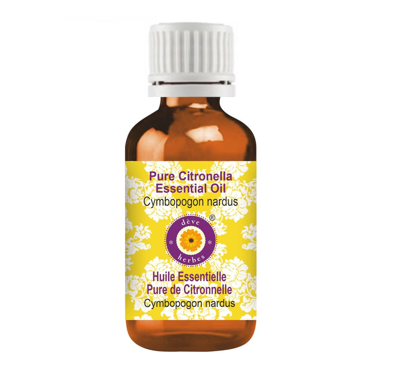 Deve Herbes Pure Citronella Essential Oil 10ml | Steam Distilled