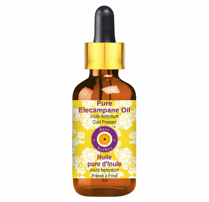 Deve Herbes Elecampane Oil (Inula helenium) – 2ml, Glass Dropper | Cold-Pressed