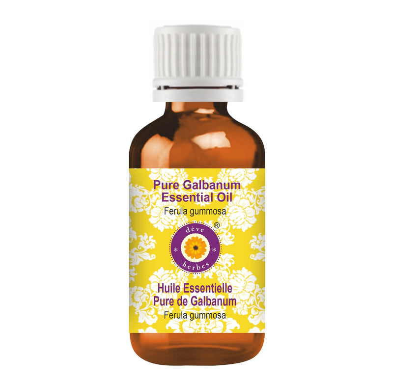 dève herbes Galbanum Essential Oil (Ferula gummosa) – Pure, Steam Distilled, 30ml (1 oz) | Non-Sticky & Non-Greasy