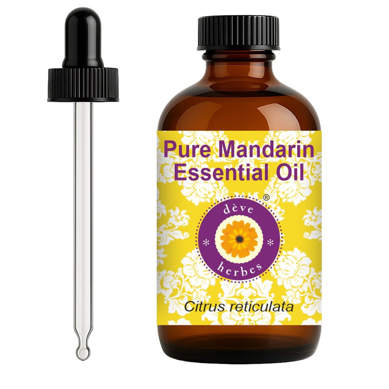 dève herbes Mandarin Essential Oil (Citrus reticulata) - 120ml with Glass Dropper