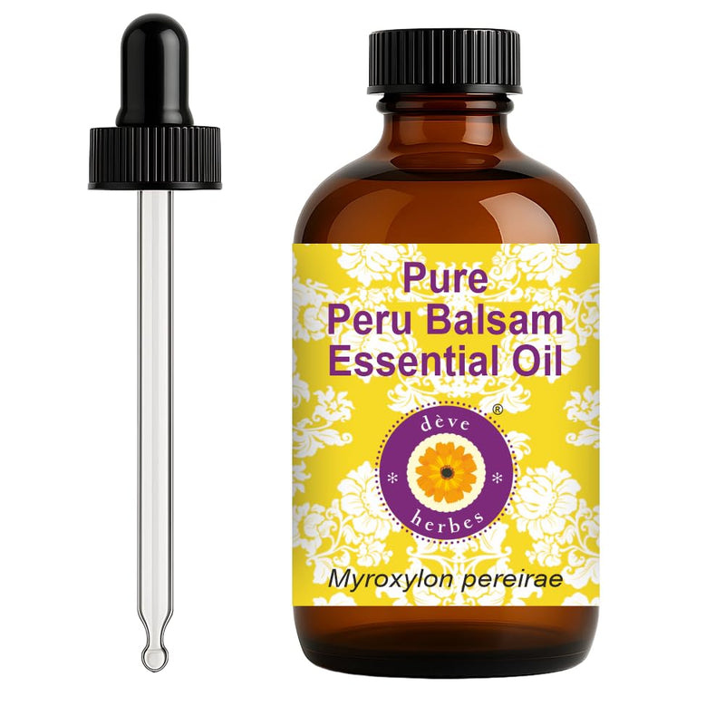 dève herbes Peru Balsam Essential Oil (Myroxylon pereirae) – 120ml with Glass Dropper | Pure & Steam Distilled