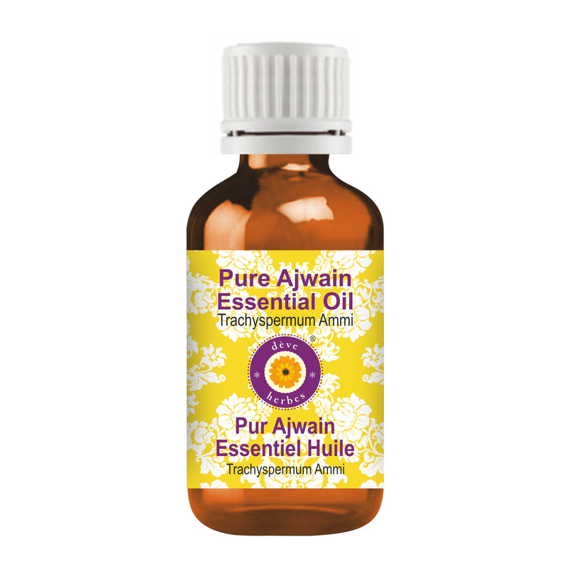 Deve Herbes Pure Ajwain Essential Oil (Trachyspermum ammi) – 30ml (1 oz) | Therapeutic Grade Steam Distilled