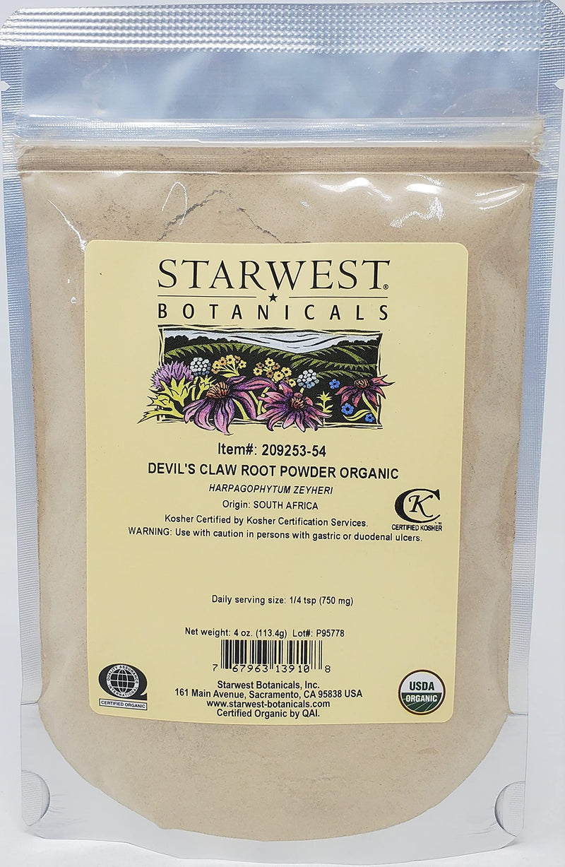 Devil's Claw Root Powder Organic 4oz - Pwd Org