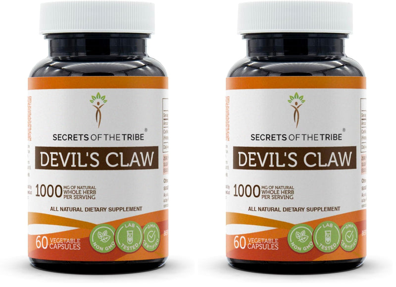 Secrets of the Tribe Devil's Claw – 60 Capsules, 1000 mg each (Pack of 2)
