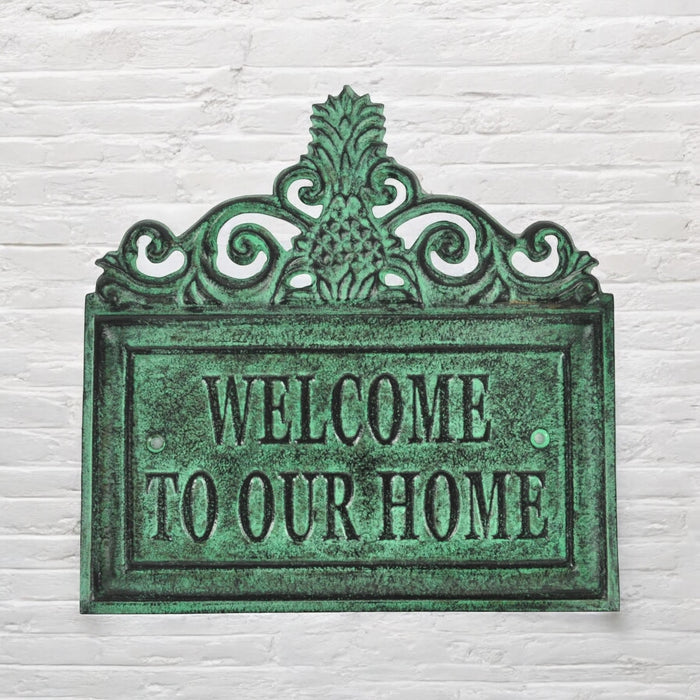 25CM ALUMINIUM GREEN WELCOME SIGN