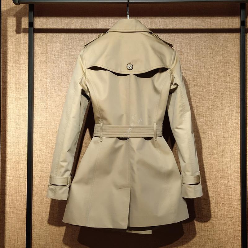 Front Shoulder Coat British Double Breasted Trench Coat