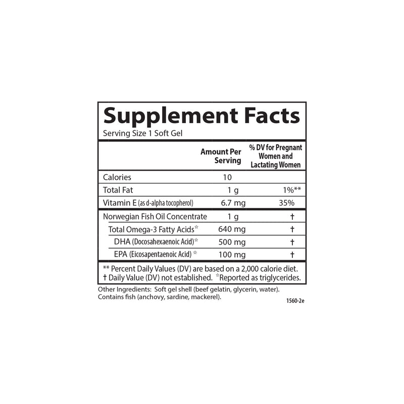 Carlson Mother's DHA 500 mg Prenatal – Fetal Development & Immune Health, 60 Softgels