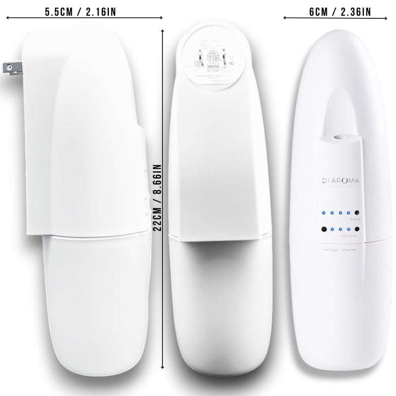 Di'Aroma Plug in Waterless Diffuser, Fragrance Diffuser Essential Oil Diffuser | Nanotechnology | Up to 500 Sq.Ft | Essential Oil Diffuser - Creates Pure, Clean Dry Mist Scent (2 Pack of White)