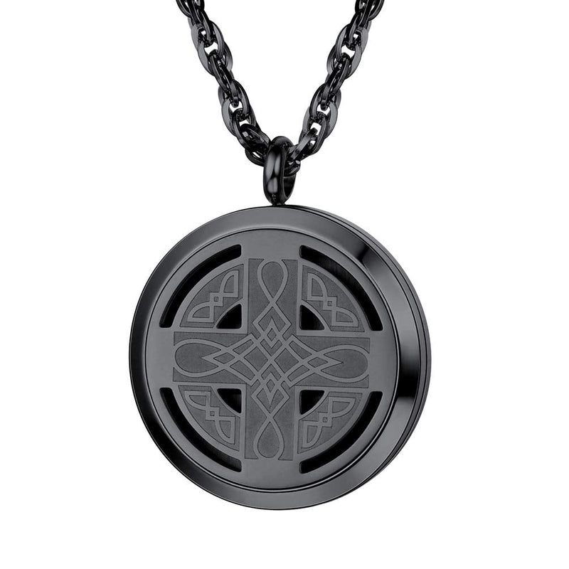 Diffuser Necklace Celtic Knot Cross Locket – Aromatherapy Pendant (Women & Men)