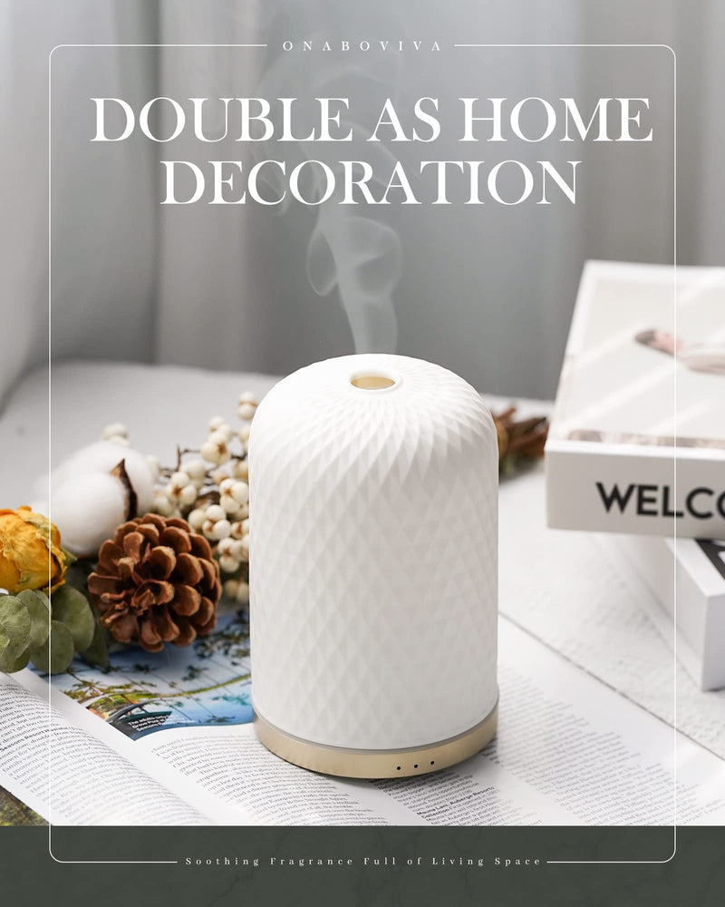 Essential Oil Diffuser 110ML – Ceramic Ultrasonic Diffuser, White