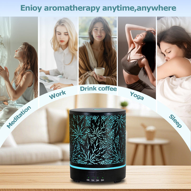 Maple Leaf Essential Oil Diffuser – 300ML Ultrasonic with Auto Shut-Off