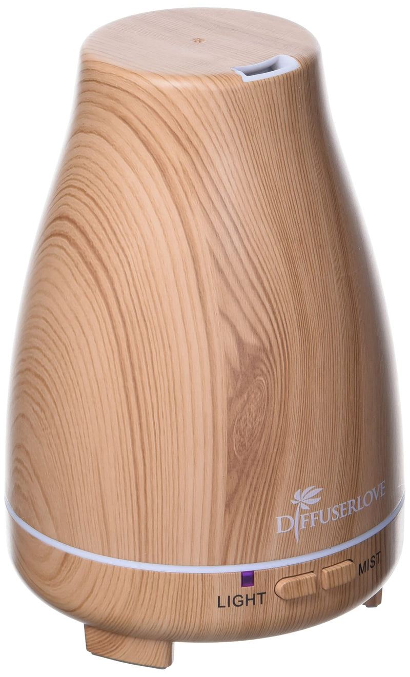 Diffuserlove 200ML Essential Oil Diffuser - Quiet Aroma Diffuser with 7 Color LED Lights, Auto Shut-Off for Bedroom, Office