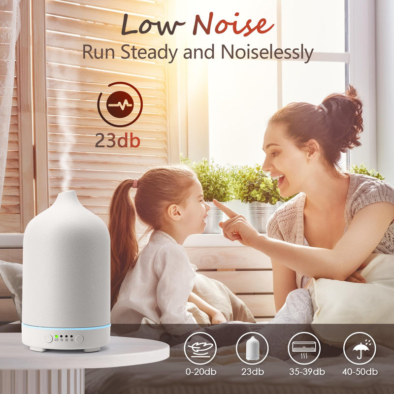 Diffuserlove Ceramic Diffuser 250ML – White Stone Aromatherapy Diffuser