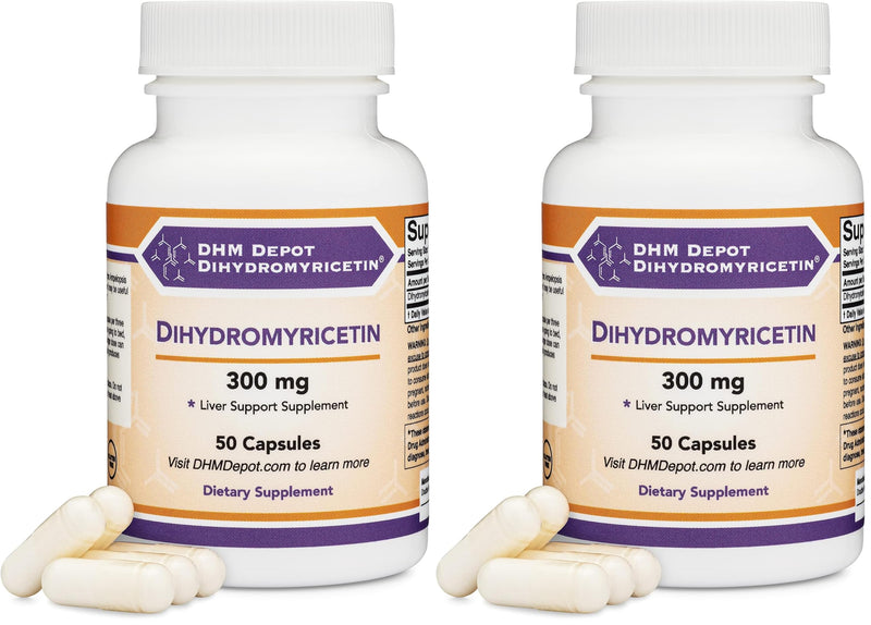 Double Wood DHM Depot – Liver Support, 50 Capsules (300 mg each) Pack of 2 – Non-GMO & Gluten Free