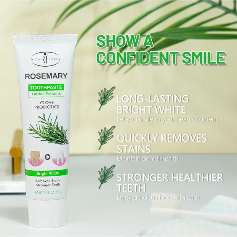 DISAAR Beauty Rosemary Toothpaste – Herbal Extract, Clove & Probiotics | Removes Stains & Stronger Teeth 100g