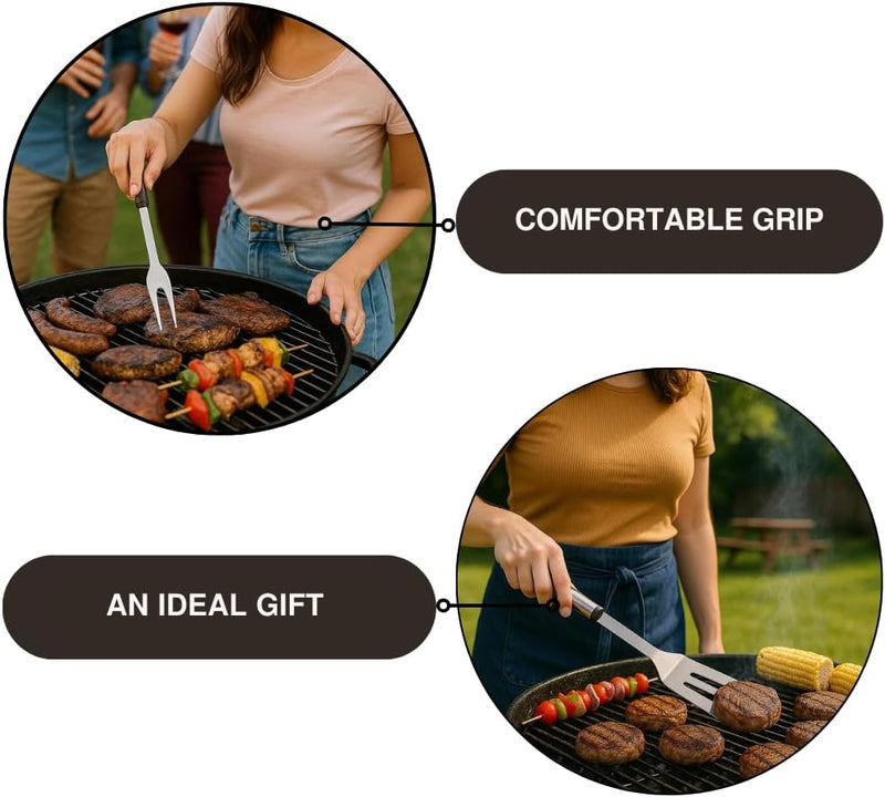 Stainless Steel BBQ Tool Set with Tongs Fork and Spatula
