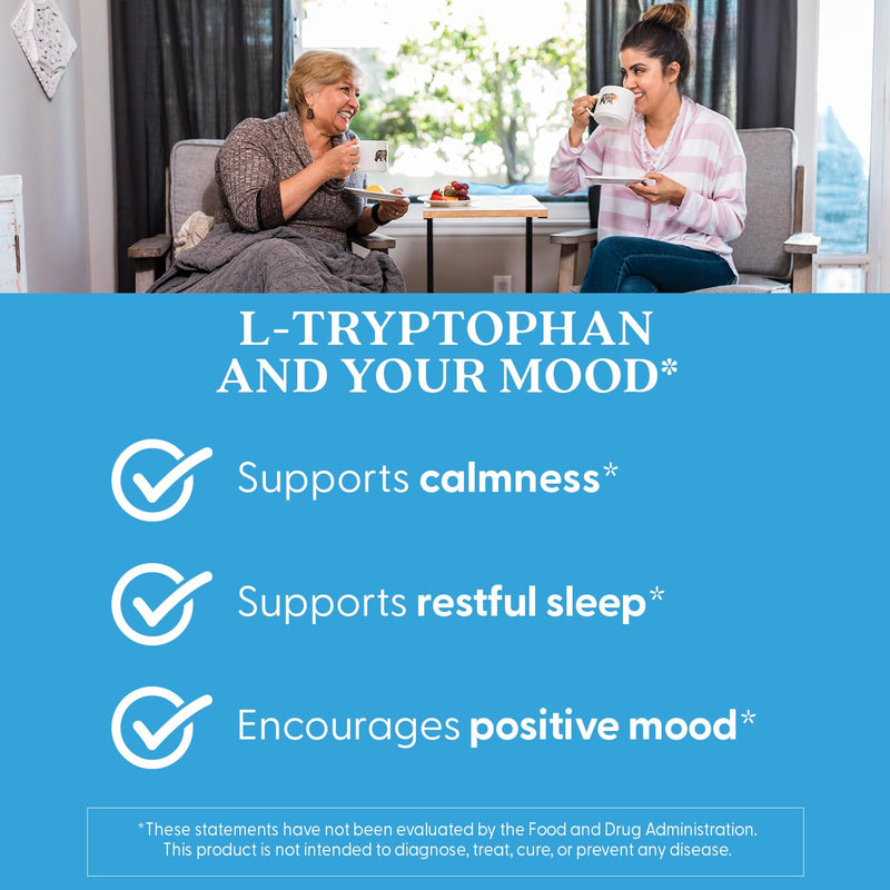 Doctor's Best L-Tryptophan – Sleep & Mood Support | Non-GMO, Vegan, Gluten & Soy Free | 90 Veggie Caps
