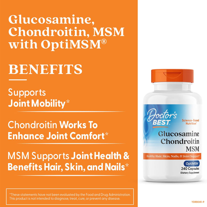 Doctor's Best Glucosamine Chondroitin MSM with OptiMSM - 240 Count
