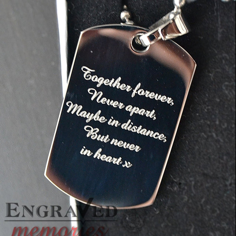 Personalised Dog Tag Necklace – Engraved Photo Pendant With Stainless Steel Ball Chain