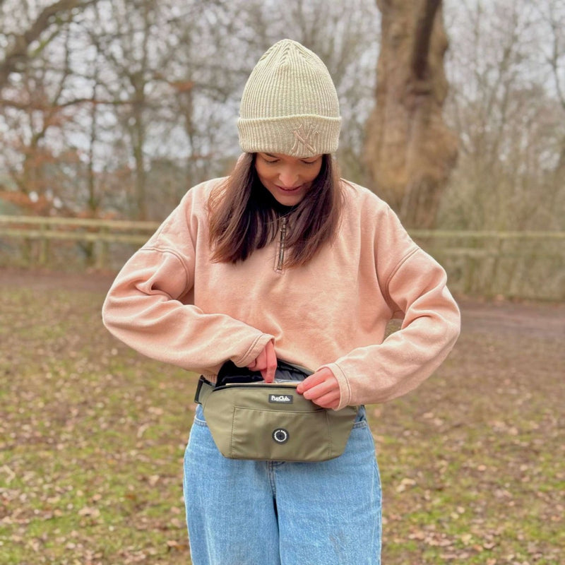 PupClub Dog Dog Walking Bum Bag - Khaki Green