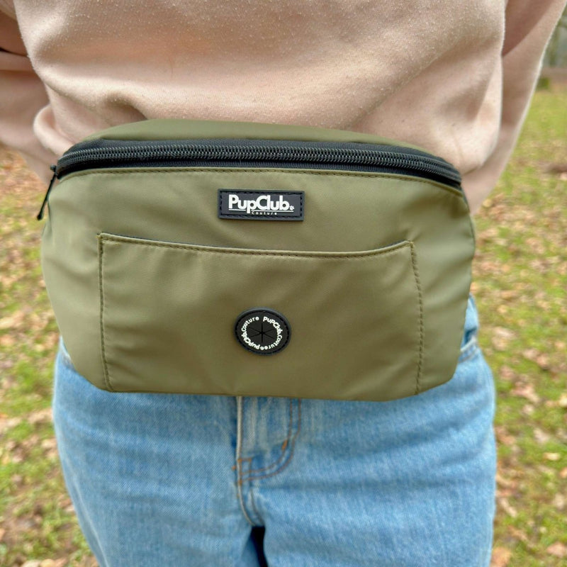 PupClub Dog Dog Walking Bum Bag - Khaki Green