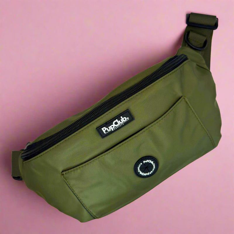 PupClub Dog Dog Walking Bum Bag - Khaki Green