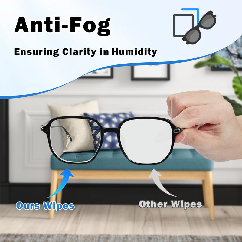 Domigard Lens Wipes for Eyeglasses – 110 Pack, Anti-Fog & Streak-Free