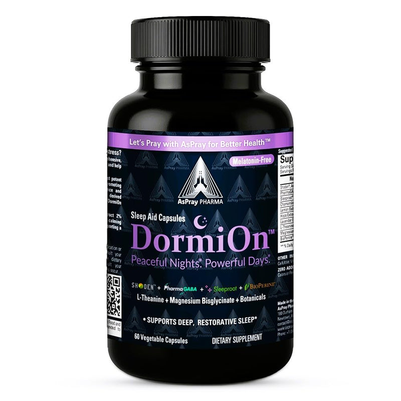 DormiOn Melatonin-Free Sleep Aid for Adults – 10-in-1 Deep Sleep Blend | Sleeproot Valerian, PharmaGABA, Shoden Ashwagandha | 60 Caps