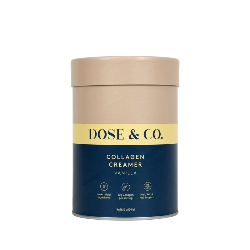 DOSE & CO. Collagen Creamer Vanilla - 12oz (340g) | Collagen Coffee Creamer